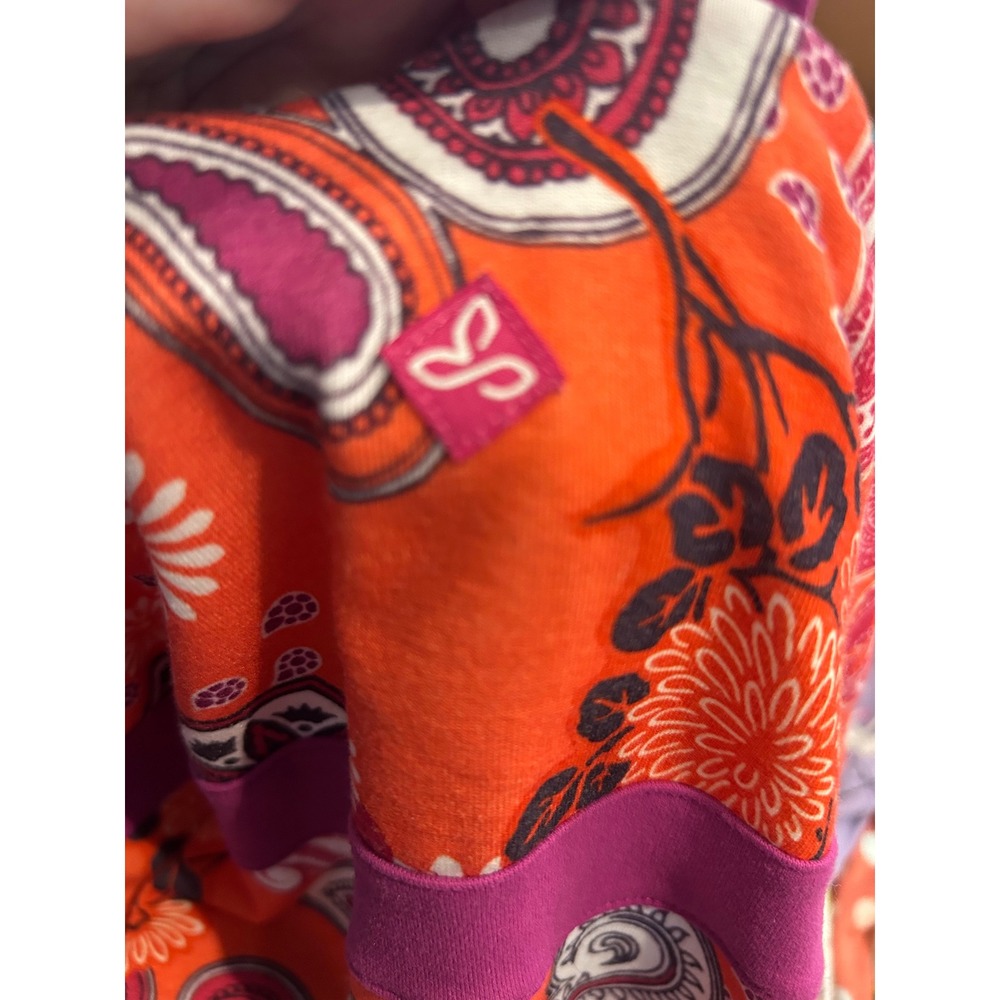 Prana Athletic Dress Orange Magenta Paisley Print Crossback Shelf Bra Yoga Hike - Picture 7 of 7